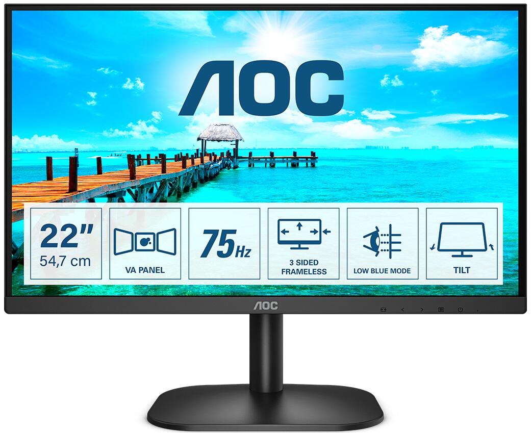 Full HD Monitor AOC 22B2H 22" WLED LED VA Flicker free