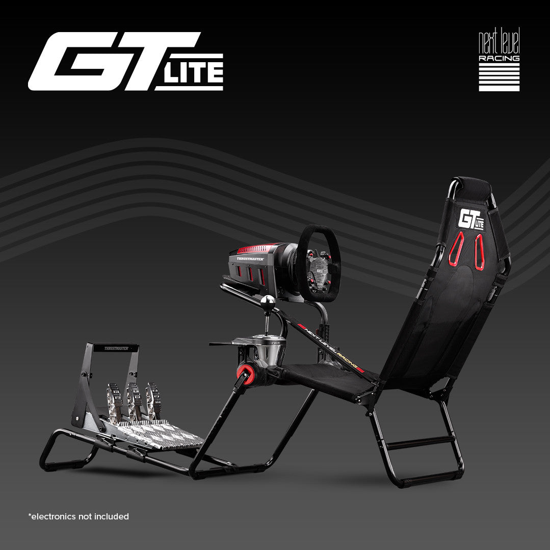 Foldable gaming chair with steering wheel holder, pedal holder and gear lever holder Next Level Racing F-GT Lite Black (75 x 175 x 127 cm)