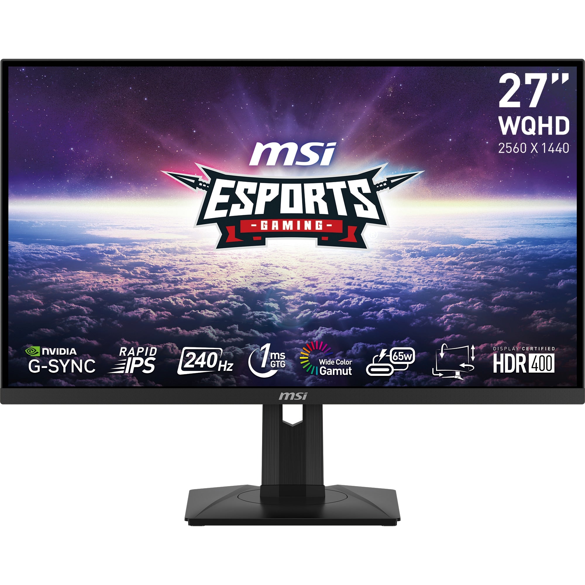 WQHD Gaming Monitor MSI G274QPX 27" 240Hz 1ms