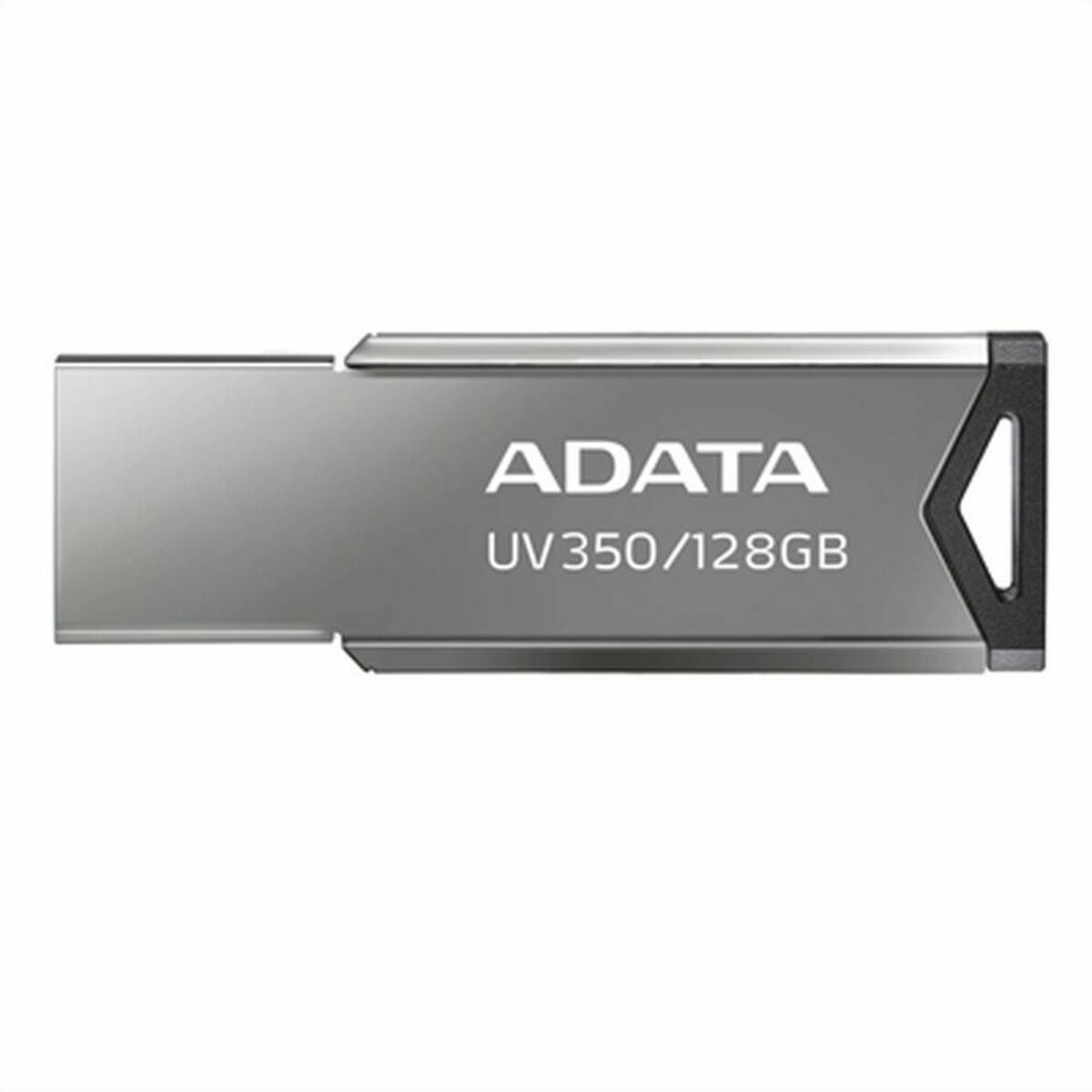 USB Pendrive Adata UV350 128 GB Schlüsselanhänger Silberfarben Schwarz 128 GB