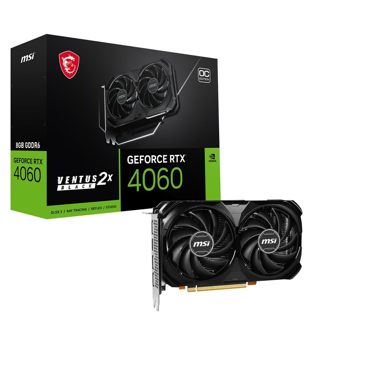 Grafikkarte MSI GEFORCE RTX 4060 VENTUS 2X BLACK 8G OC