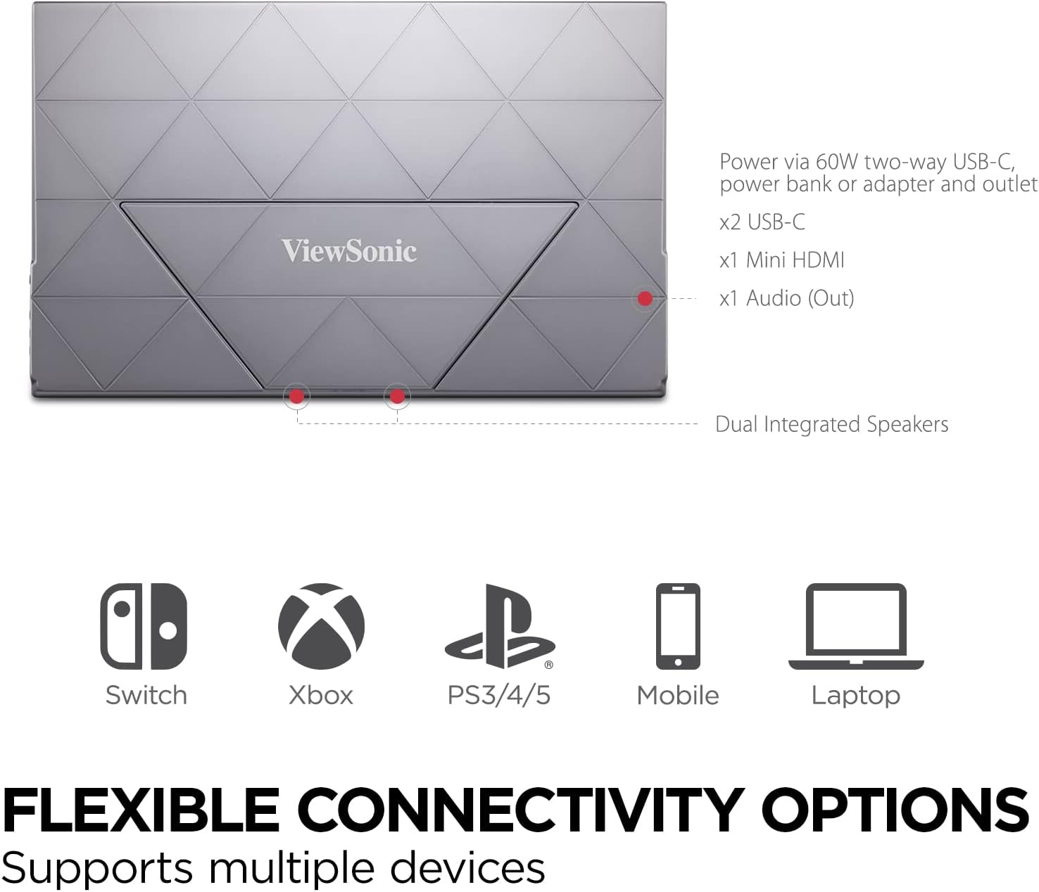 Portable Full HD monitor with touchscreen ViewSonic VX1755 17" 144Hz IPS LED LCD