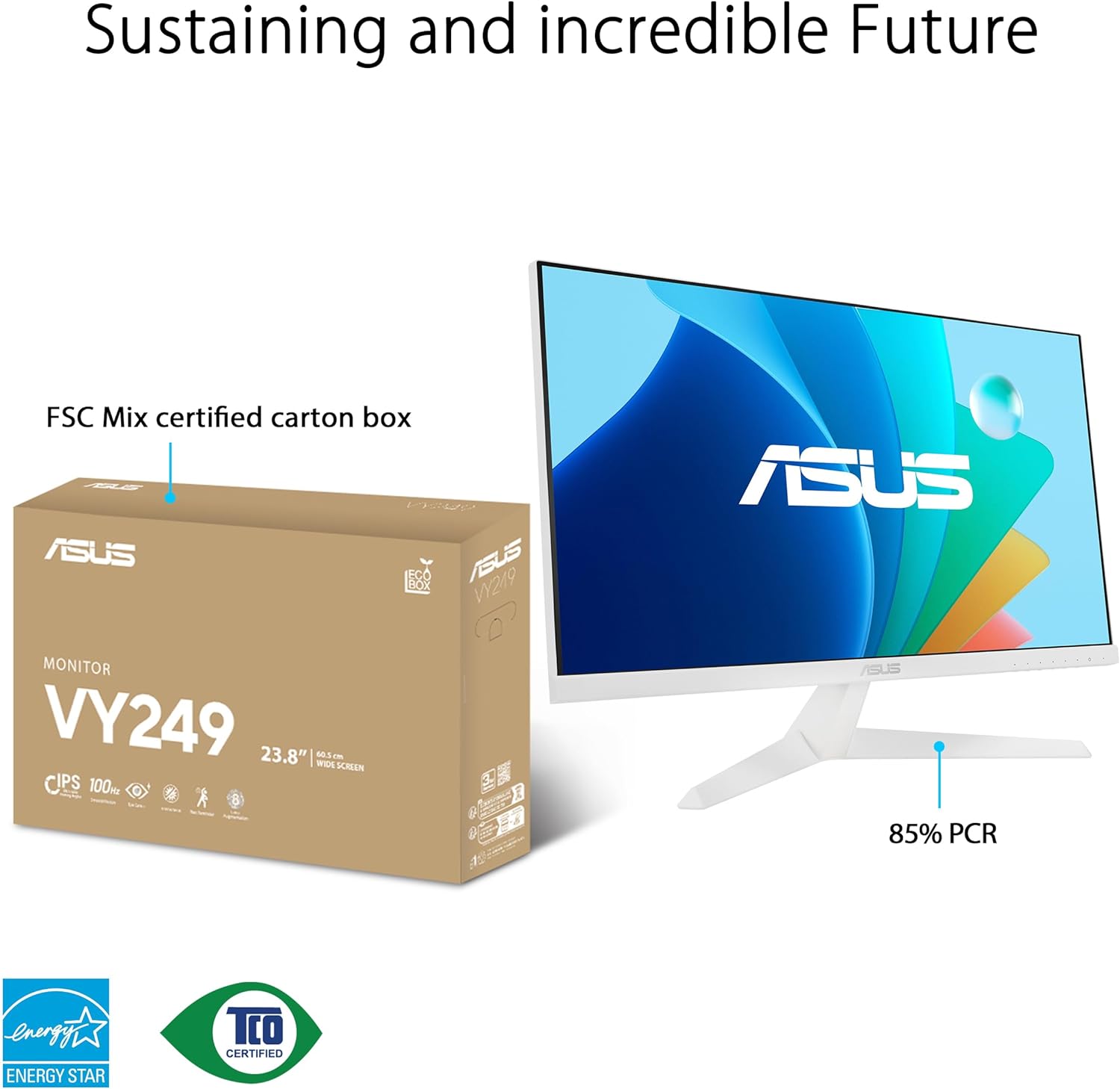 Full HD Monitor Asus VY249HF-W 23.8" 100Hz White