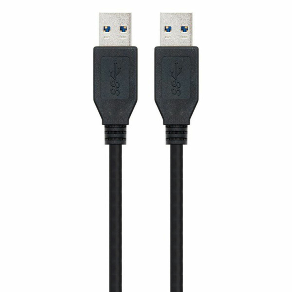 USB 3.0 A zu USB-A-Kabel NANOCABLE 10.01.1002-BK Schwarz 2 m