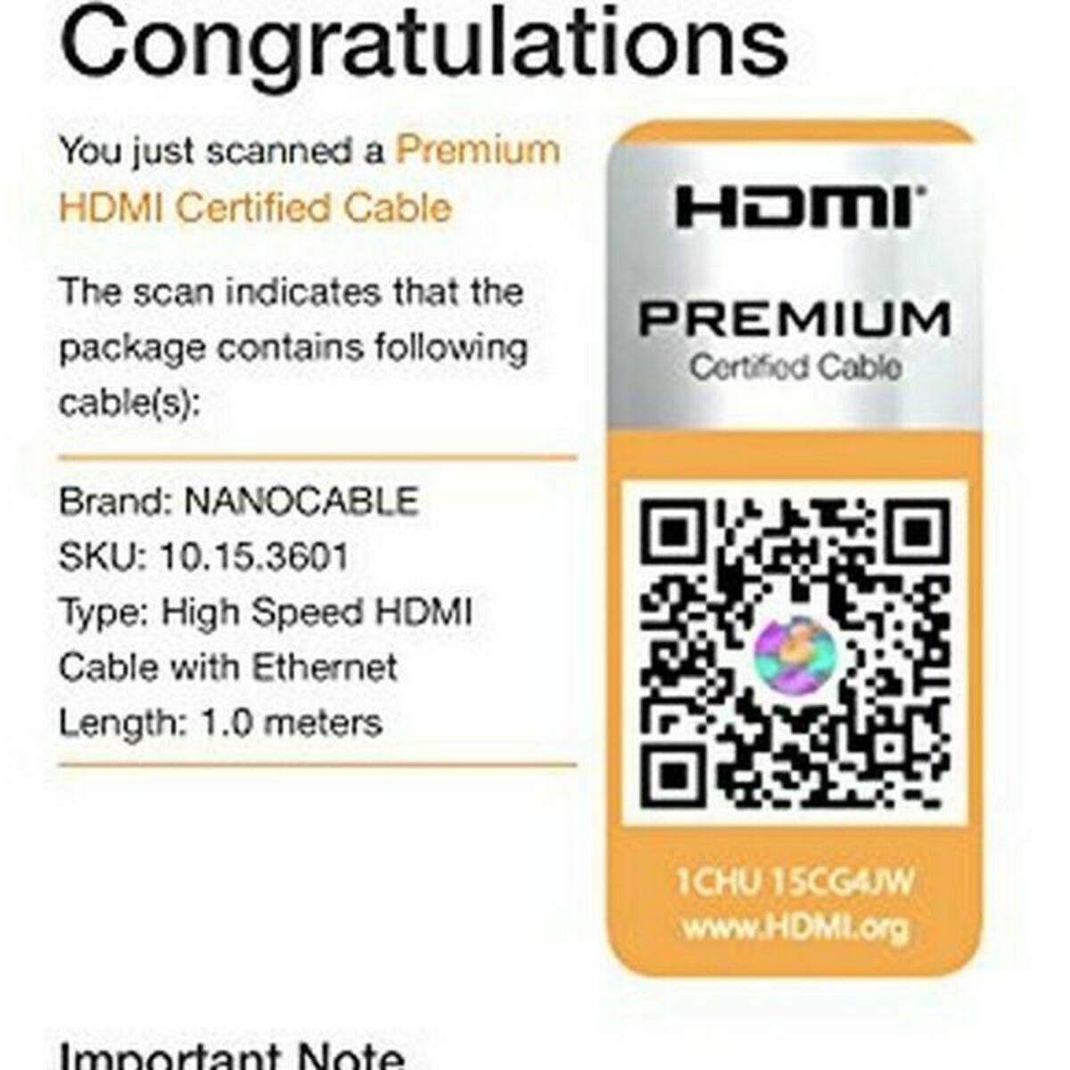 HDMI Kabel NANOCABLE HDMI V2.0, 1m V2.0 4K 1 m Schwarz 1 m
