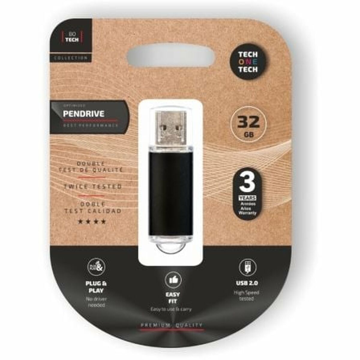 USB Pendrive Tech One Tech TEC3008-32 Schwarz 32 GB