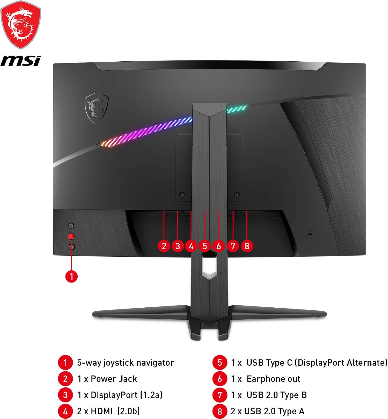 Curved WQHD Gaming Monitor MSI MAG 325CQRF-QD 32" 170Hz 1ms Curved