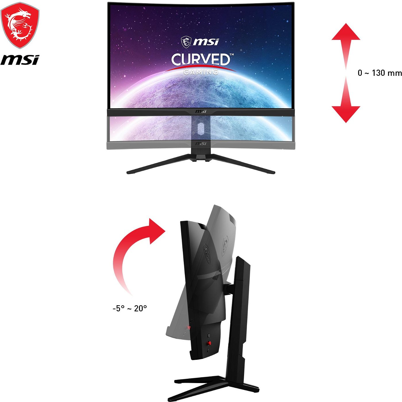 Curved WQHD Gaming Monitor MSI MAG 275CQRXF 27" 240Hz 1ms Gekrümmt