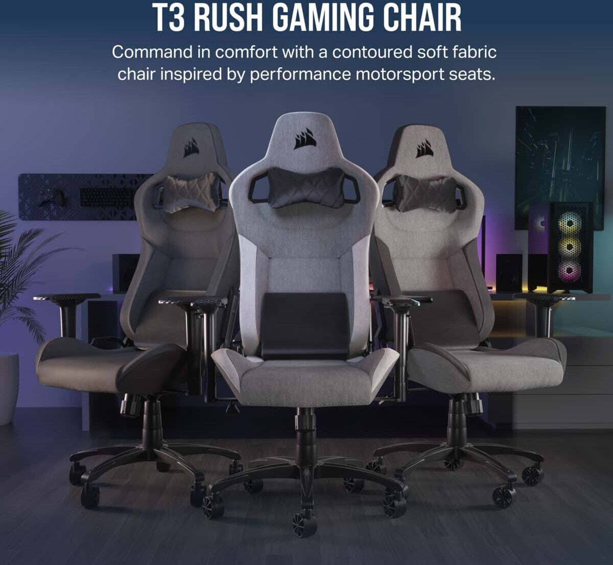 Gaming chair Corsair T3 Rush anthracite