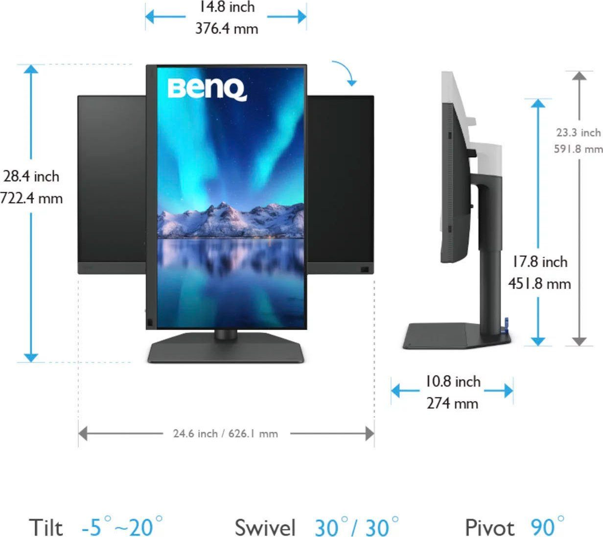 WQHD graphic monitor with sun visors BenQ SW272Q 27"