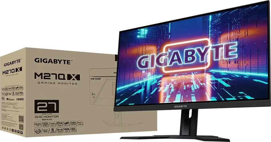 WQHD Gaming Monitor Gigabyte M27Q X 27" 240Hz 1ms LED HDR Flicker free