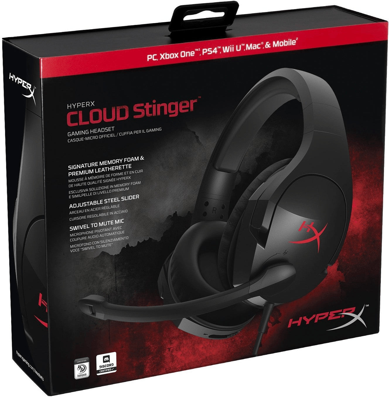 Kabelgebundenes Gaming Headset mit Mikrofon Hyperx Cloud Stinger Schwarz