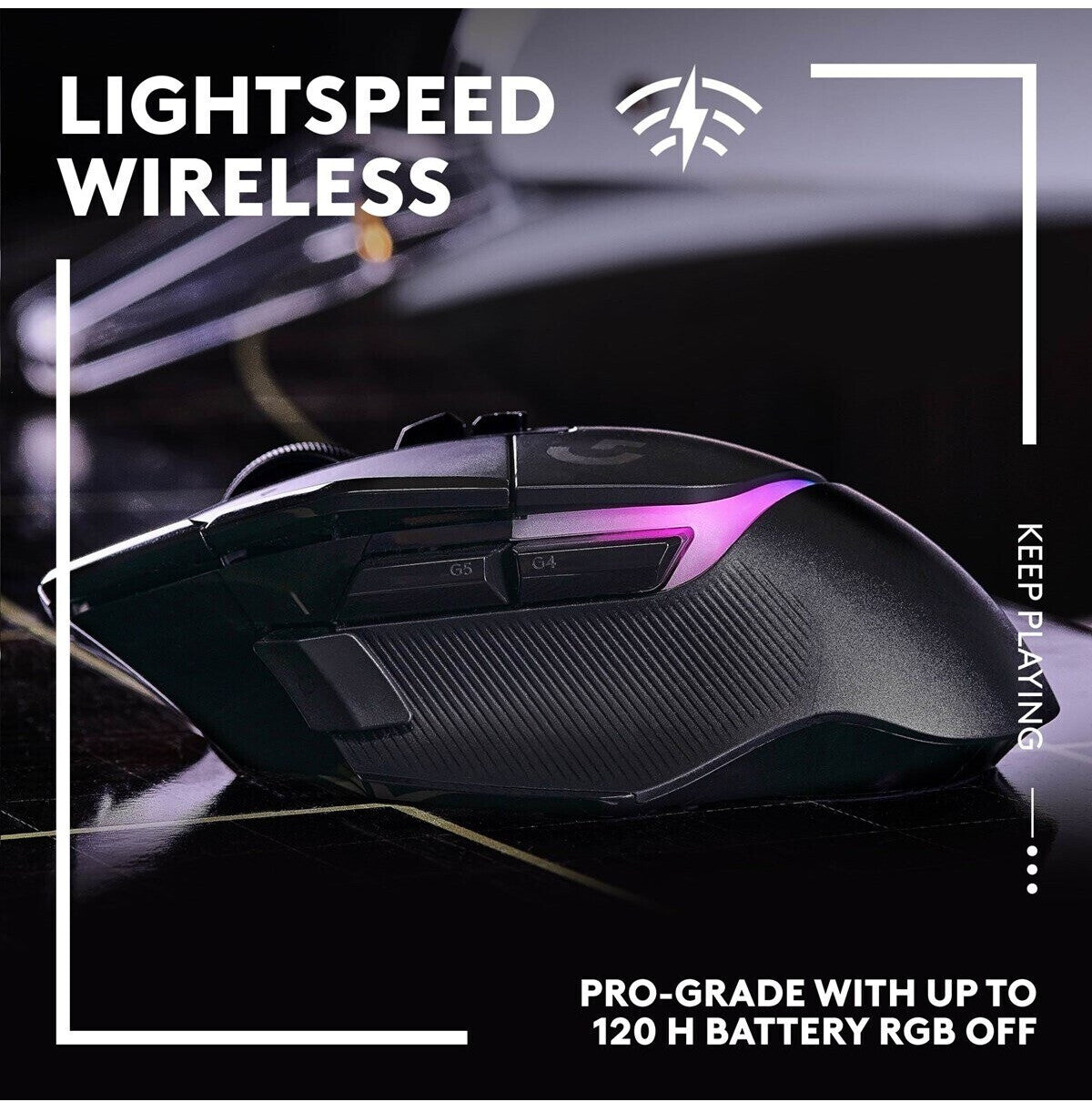 Optical gaming mouse with lighting Logitech G502 X PLUS wireless black 25600 DPI 13 keys RGB