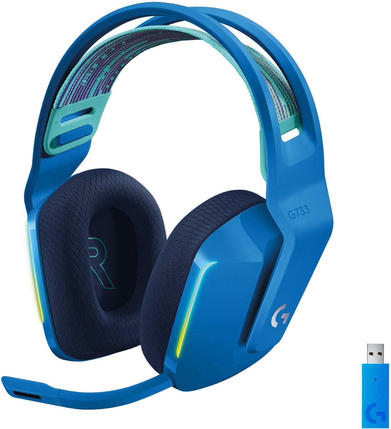 Kabelloses Funk Gaming Headset mit Mikrofon Logitech G733 blau