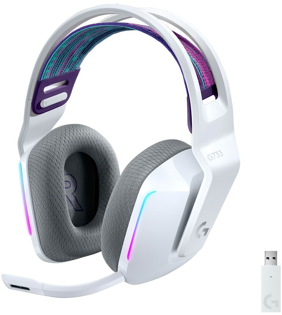 Wireless gaming headset with microphone Logitech G733 white