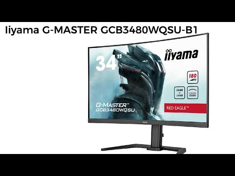 Curved UWQHD Gaming Monitor Iiyama G-Master GCB3480WQSU-B1 34" 180Hz 1ms Curved