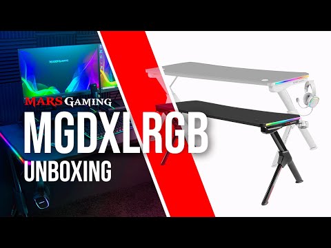 Gaming Tisch mit Beleuchtung Mars Gaming MGDXL RGB Weiß (160 x 60 x 75 cm)