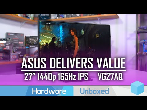 WQHD Gaming Monitor Asus TUF Gaming VG27AQ 27" 165Hz 1ms IPS LED HDR10 LCD AMD FreeSync Flicker free NVIDIA G-SYNC