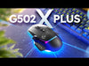 Load and play video in Gallery viewer, Optical gaming mouse with lighting Logitech G502 X PLUS wireless black 25600 DPI 13 keys RGB