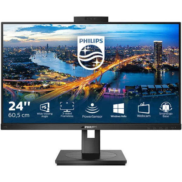 ﻿Full HD Monitor mit Webcam Philips 242B1H/00 23.8" LED IPS Flicker free