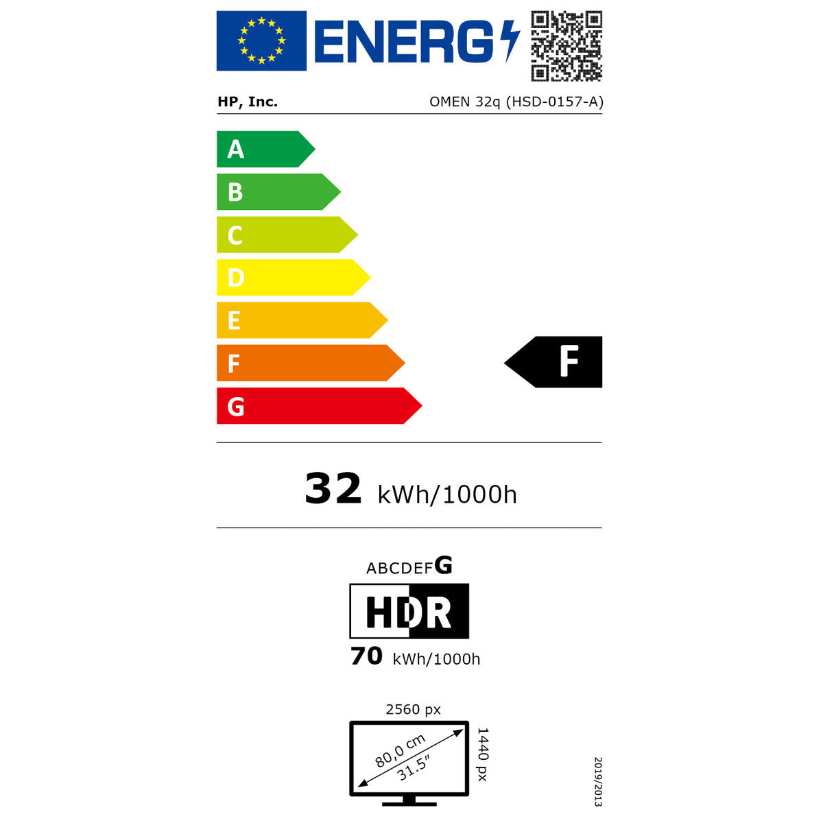 Monitor HP 780K0E9#ABB 31.5" IPS flicker free 50-60 Hz