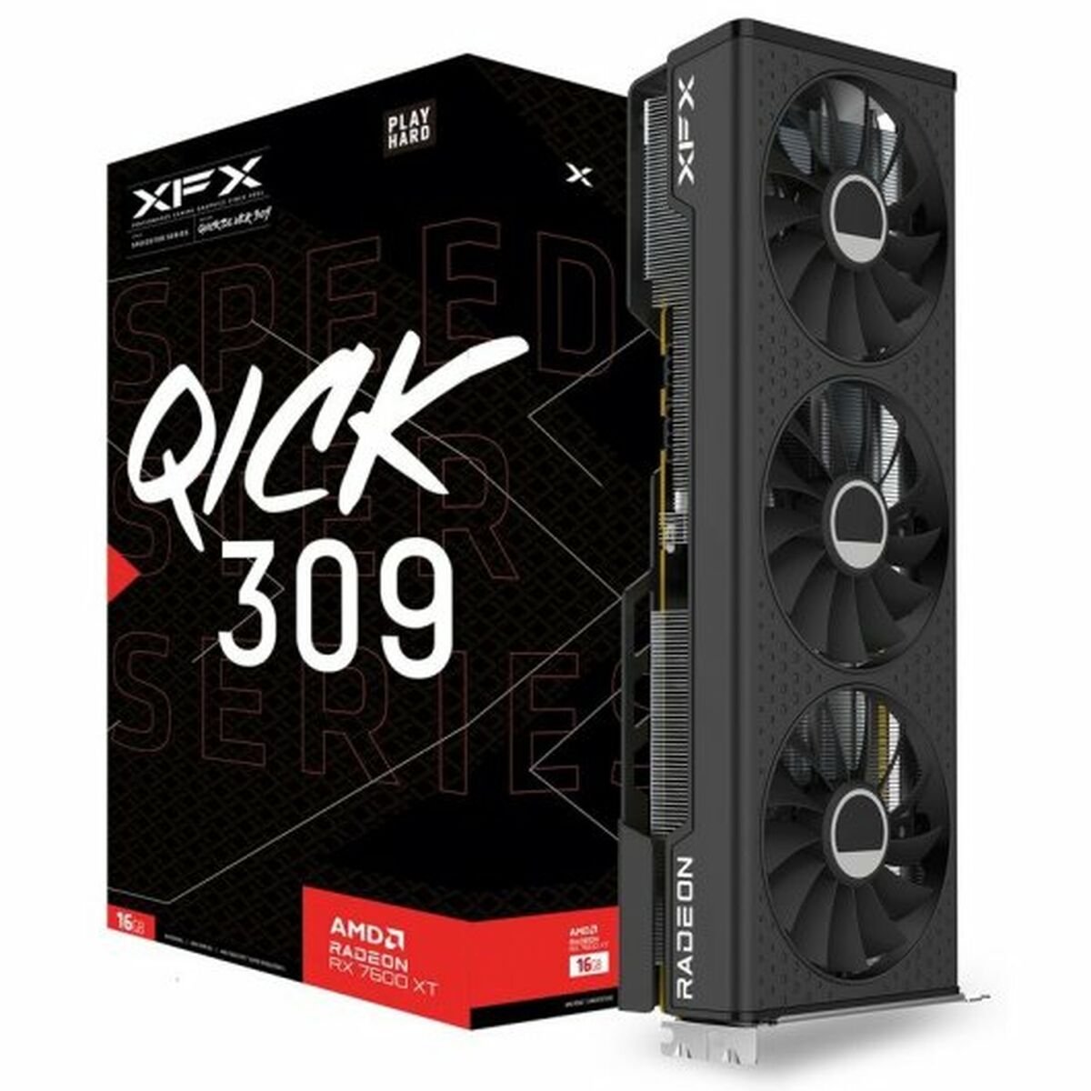 Grafikkarte XFX SPEEDSTER QICK309 BLACK AMD Radeon RX 7600 XT 16 GB RAM