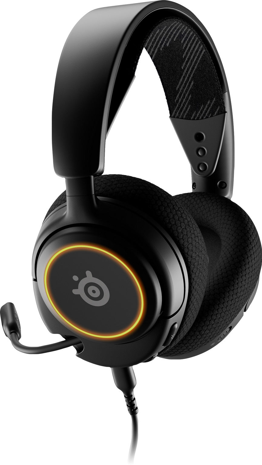 Kabelgebundenes Gaming Headset mit Mikrofon und Beleuchtung SteelSeries Arctis Nova 3 Schwarz