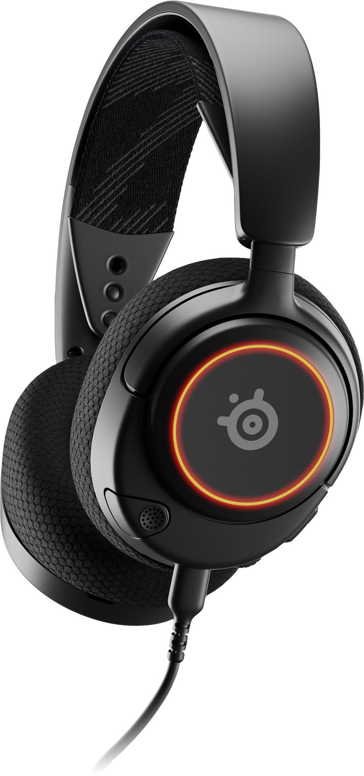 Wired gaming headset with microphone and lighting SteelSeries Arctis Nova 3 black