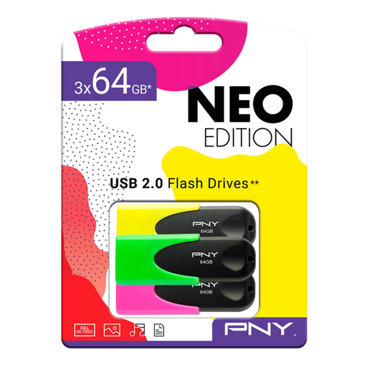 USB Pendrive PNY 64 GB (3 uds)