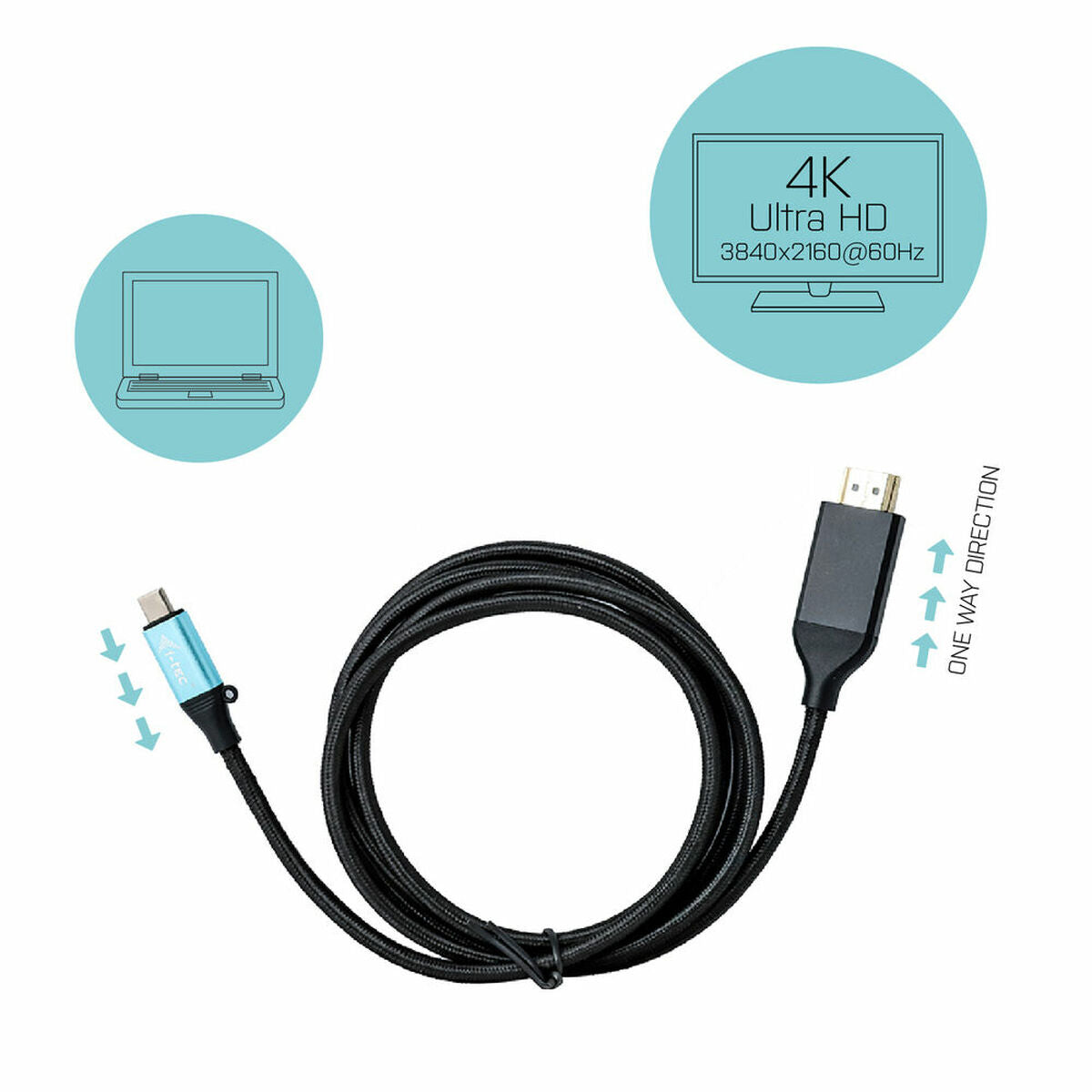 USB C to HDMI Cable i-Tec C31CBLHDMI60HZ2M 4K Ultra HD (2m)