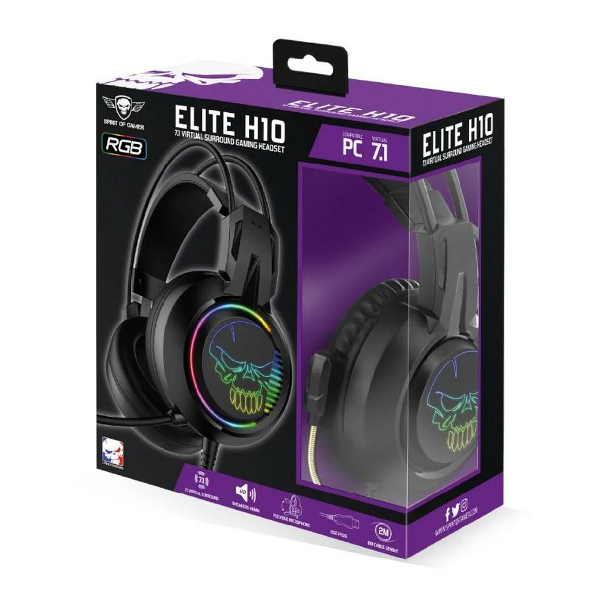 Headphones with microphone Spirit of Gamer Elite H10 Black