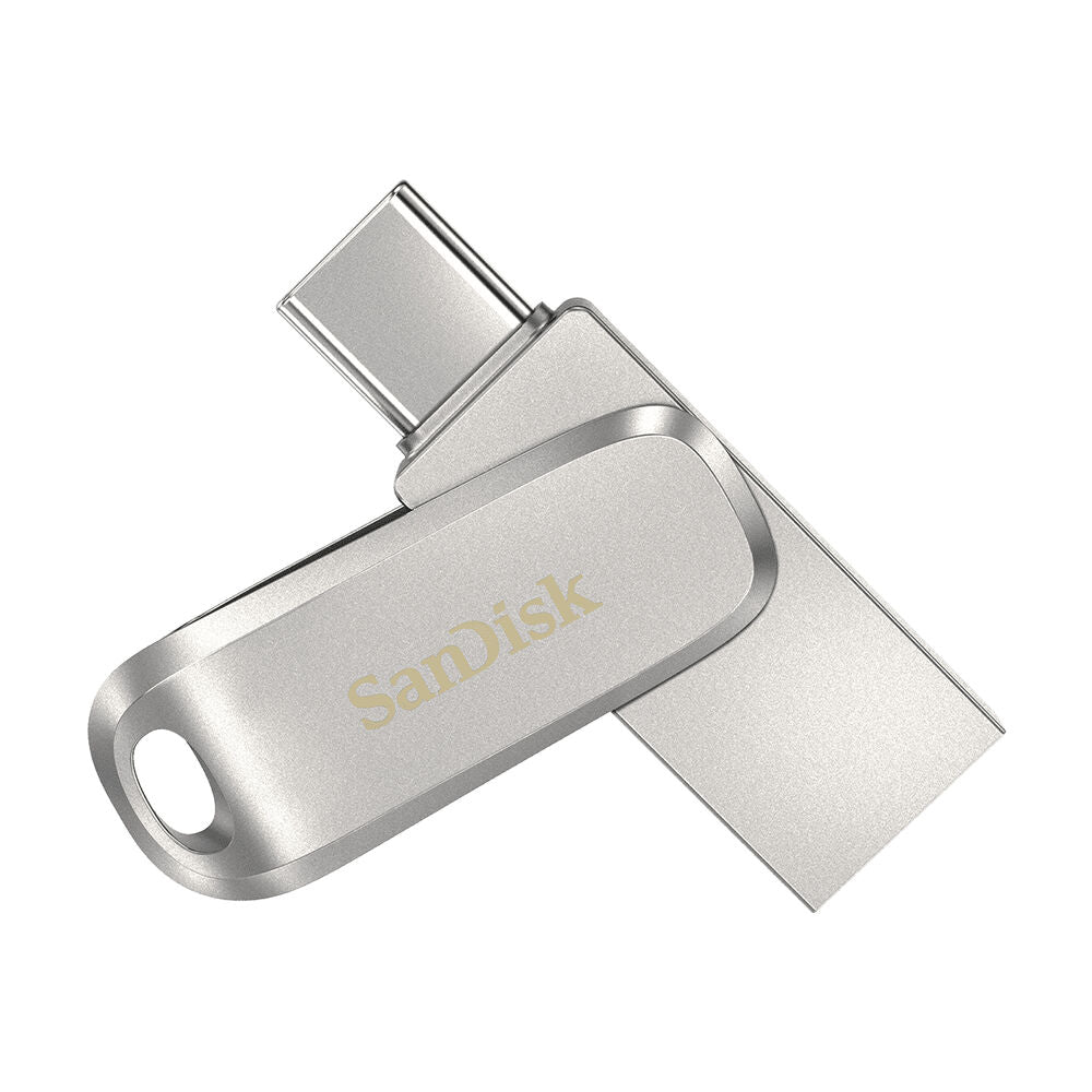 USB Pendrive SanDisk Ultra Dual Drive Luxe Silberfarben Stahl 256 GB