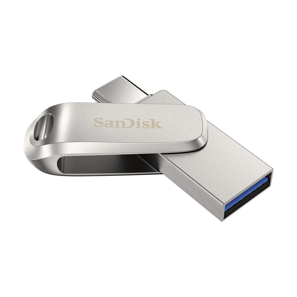 USB Pendrive SanDisk Ultra Dual Drive Luxe Silberfarben Stahl 32 GB