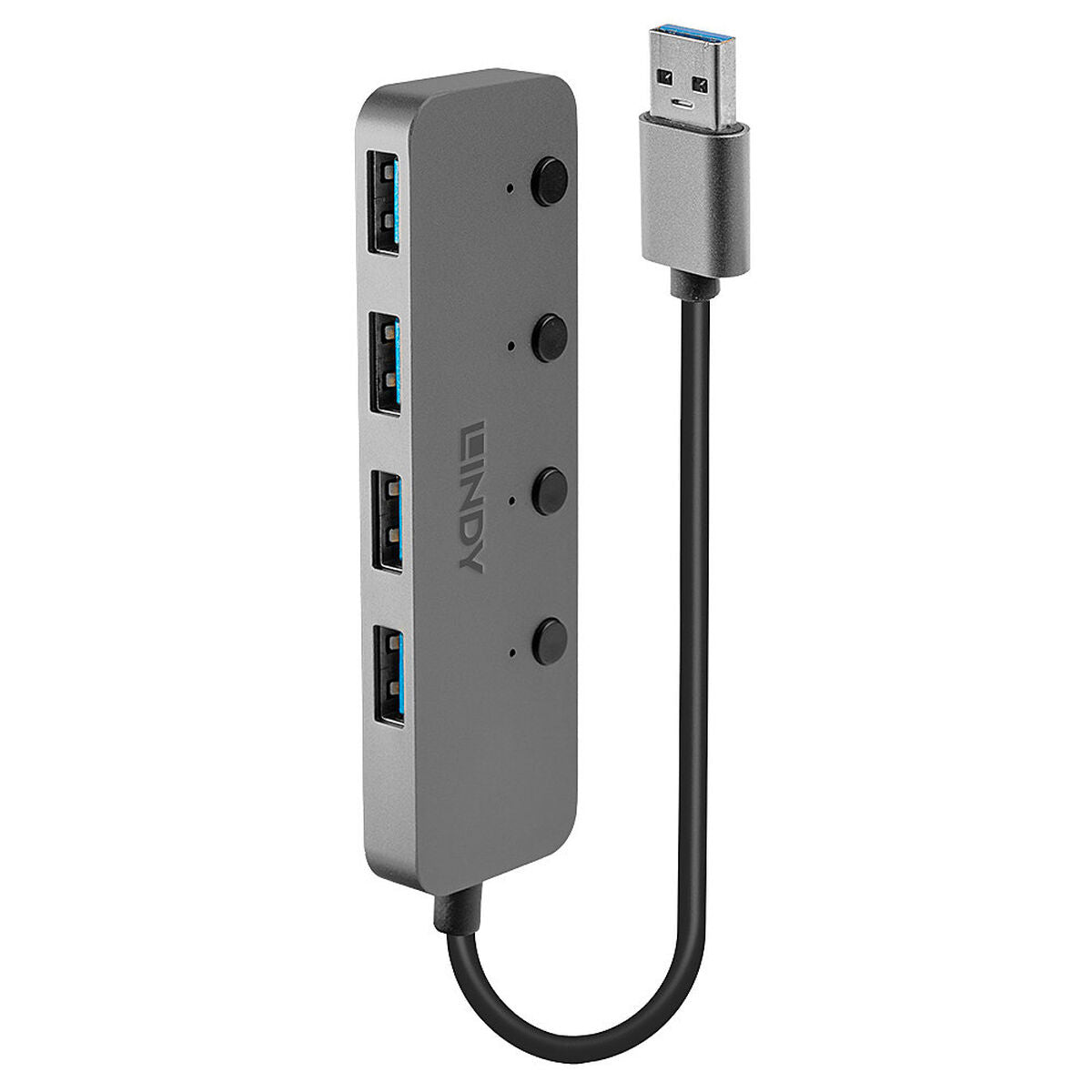 Hub USB LINDY Black Gray (1 piece)