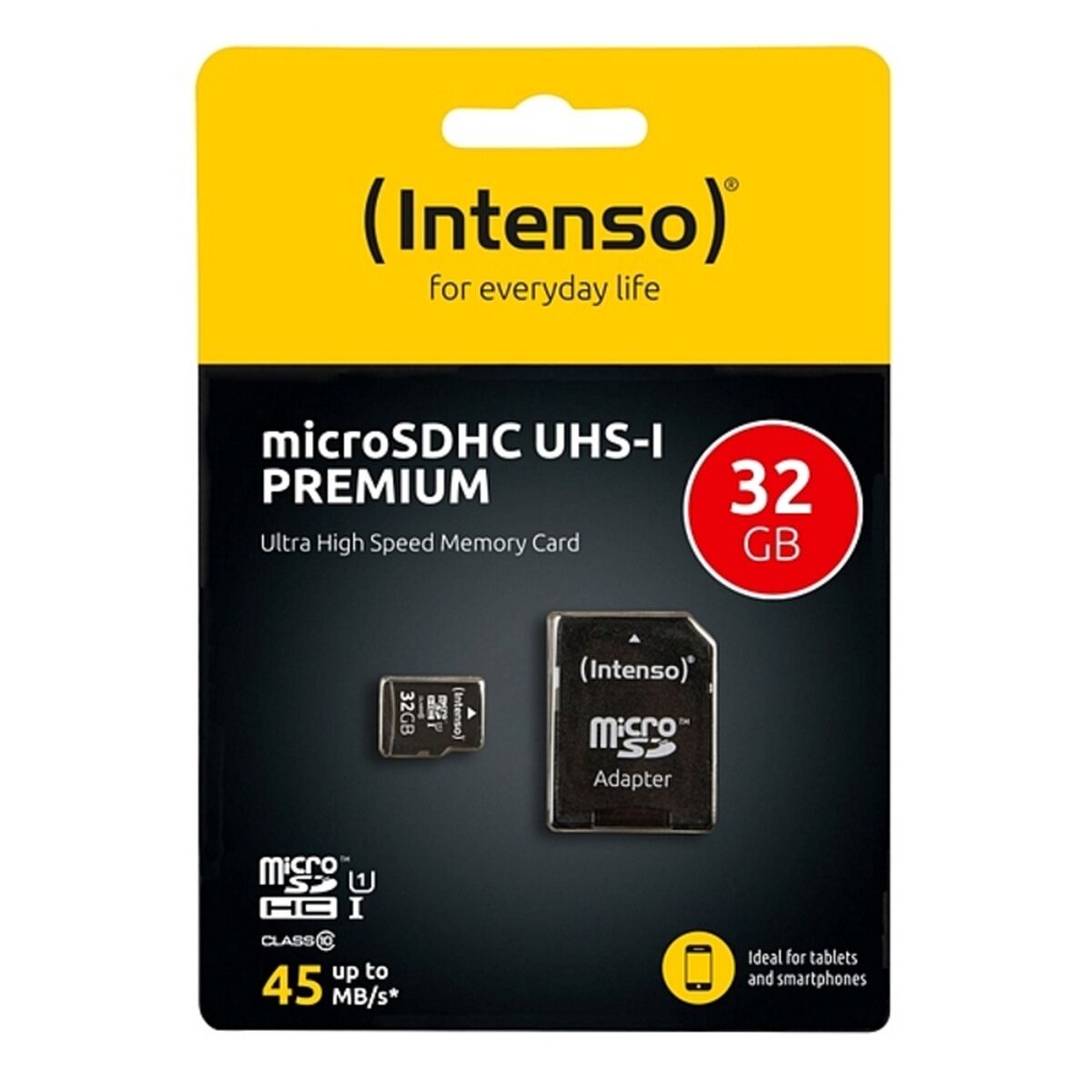 Micro SD memory card with adapter INTENSO 34234 UHS-I Premium Black