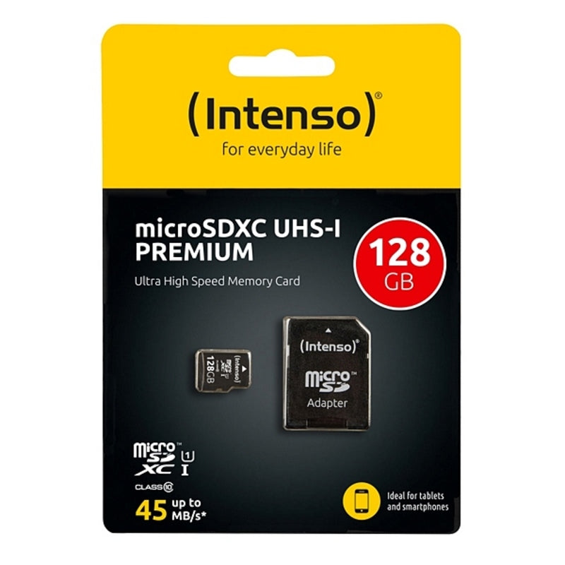 Micro SD memory card with adapter INTENSO 34234 UHS-I XC Premium Black