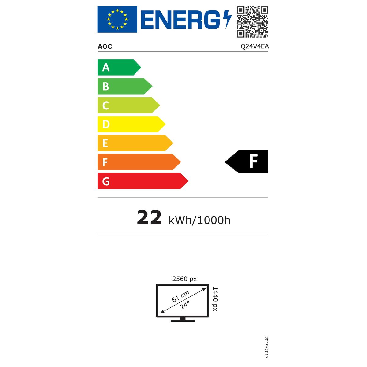 WQHD monitor AOC Q24V4EA 23.8" LED