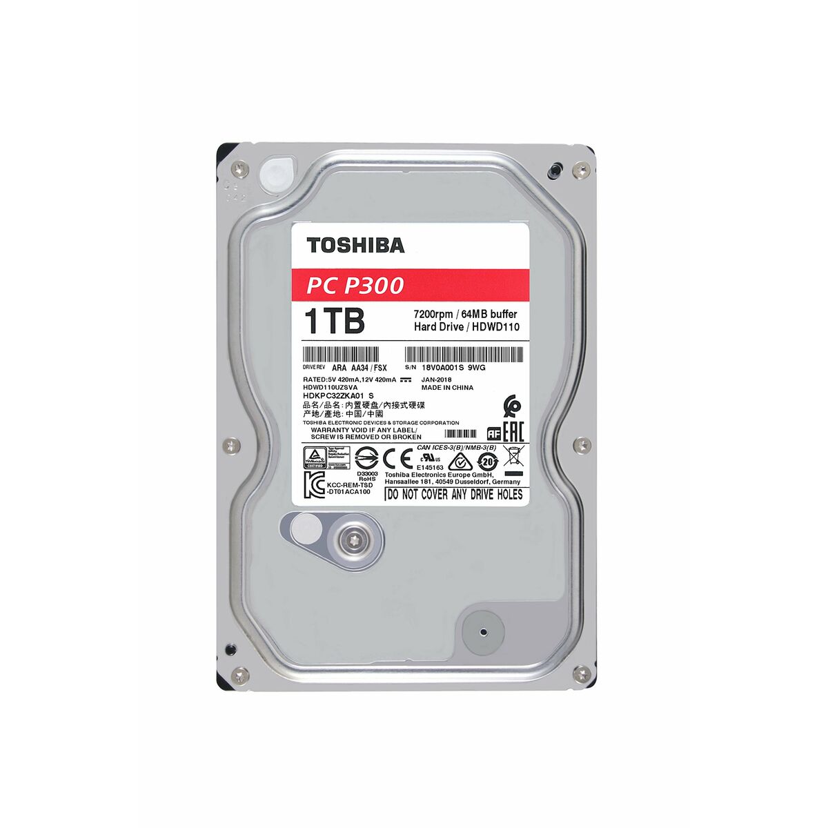 Festplatte Toshiba P300 1TB 3,5" 7200 rpm