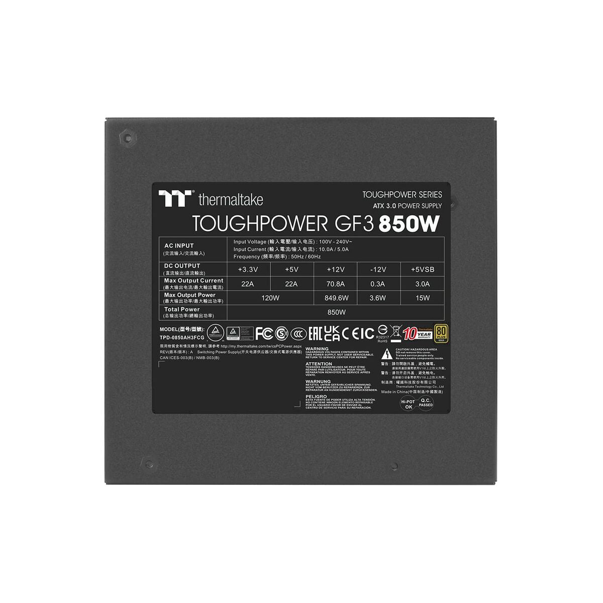 Power source THERMALTAKE Toughpower GF3 850 W 80 Plus Gold