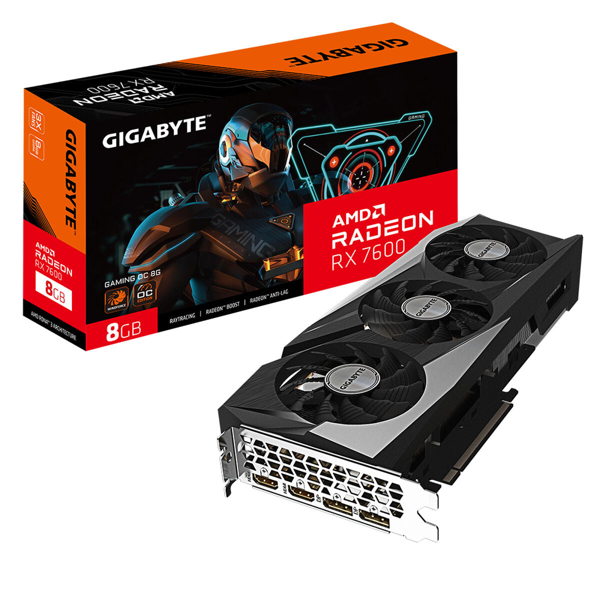 Grafikkarte Gigabyte Radeon RX 7600 GAMING OC 8G 8 GB GDDR6