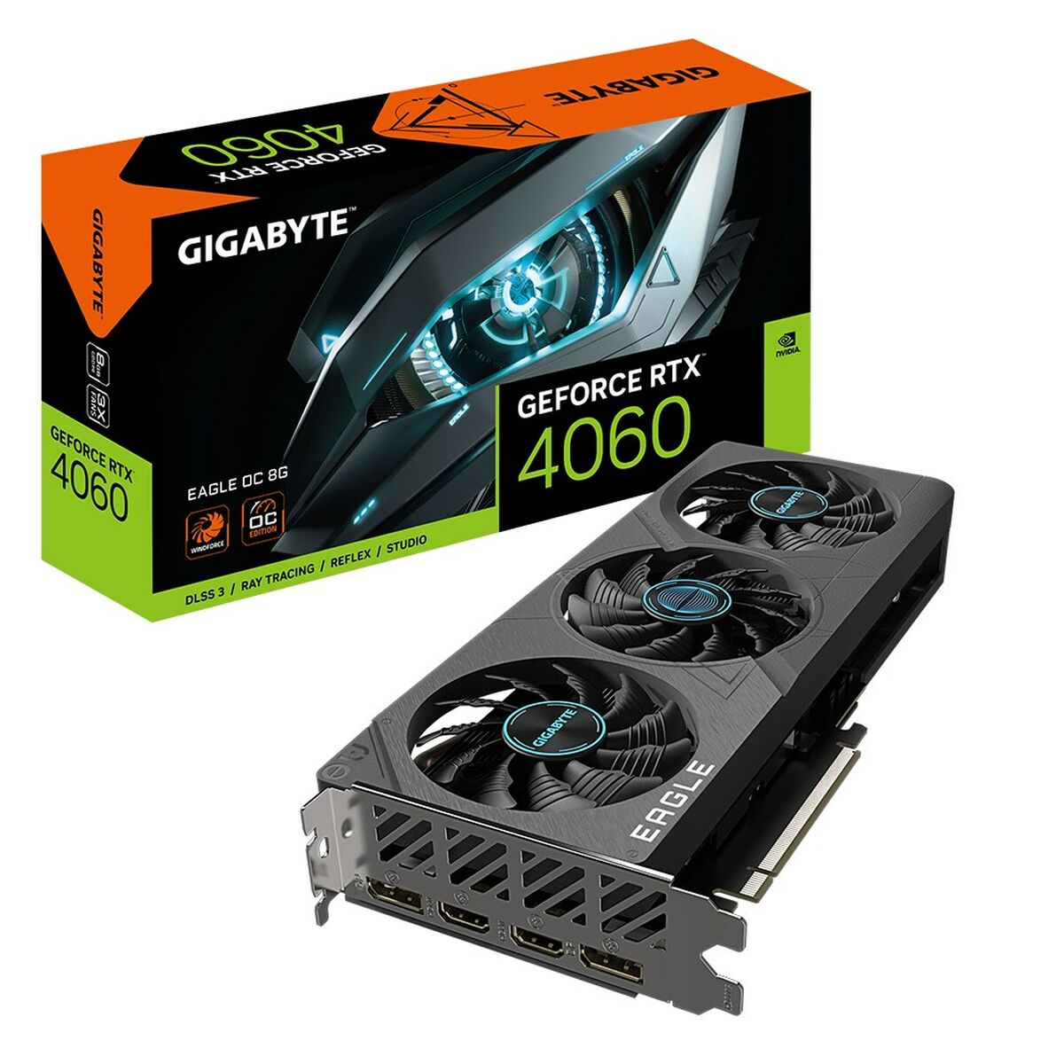 Graphics card Gigabyte GV-N4060EAGLE OC-8GD 8GB GDDR6 Geforce RTX 4060