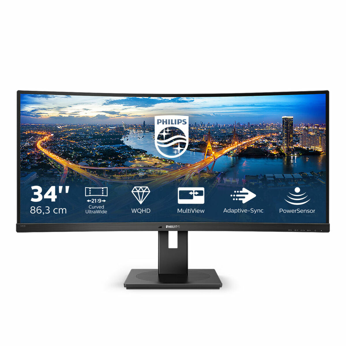 Curved UWQHD Monitor Philips 345B1C 34" LCD 100Hz Gekrümmt