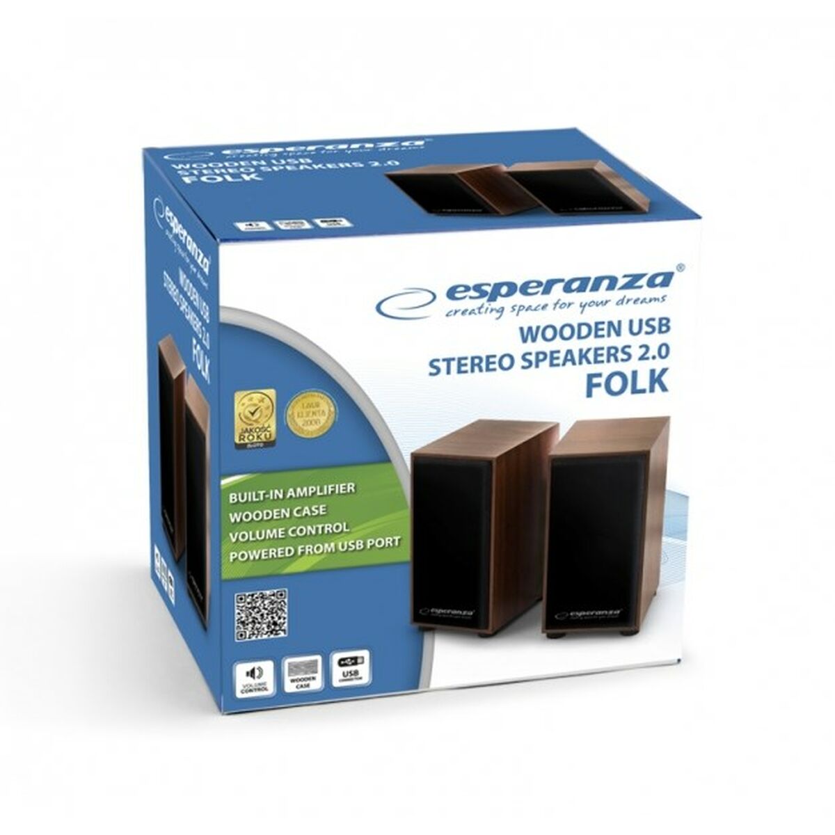 Laptop speakers Esperanza 2.0 FOLK wood