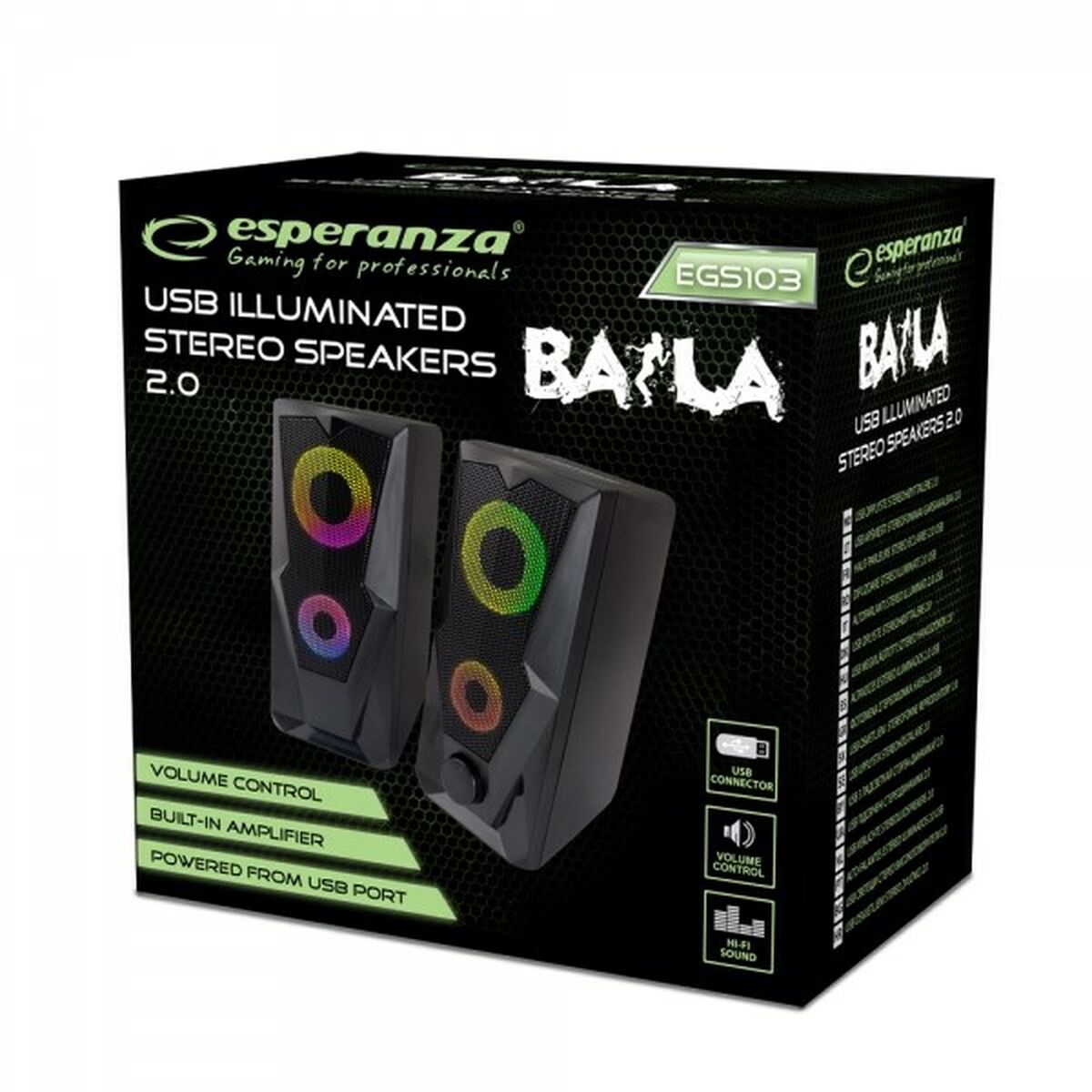 Laptop Speaker Esperanza BAILA Black Colorful