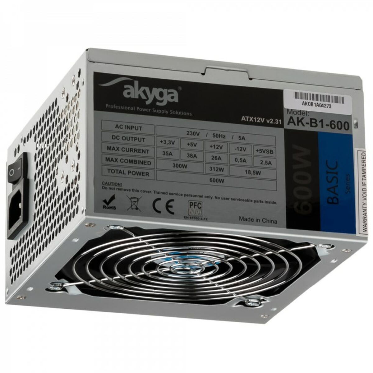 Power source Akyga AK-B1-600 ATX 600W RoHS