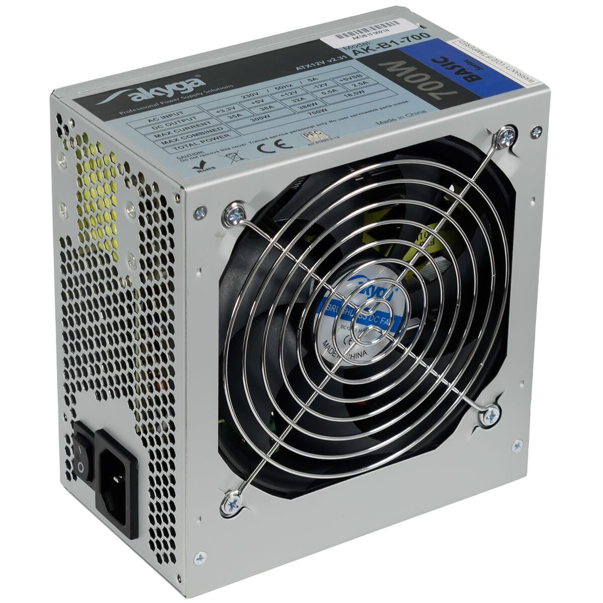 Power source Akyga AK-B1-700 700W Wired Side ventilation ATX