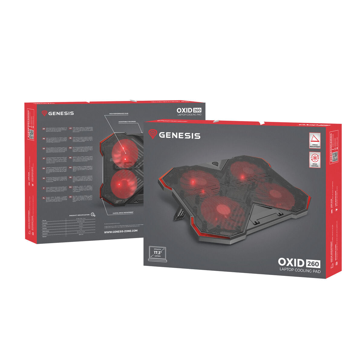 Laptop cooling pad Genesis Oxid 260 Black 17"