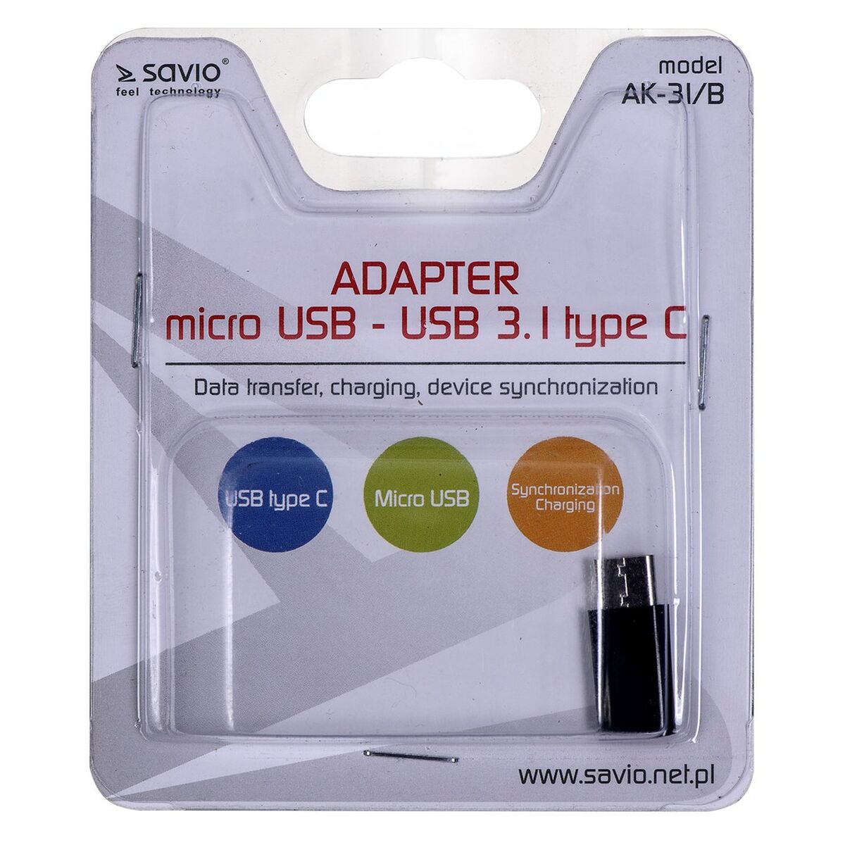 Adapter Mikro USB und USB-C Savio AK-31 / B