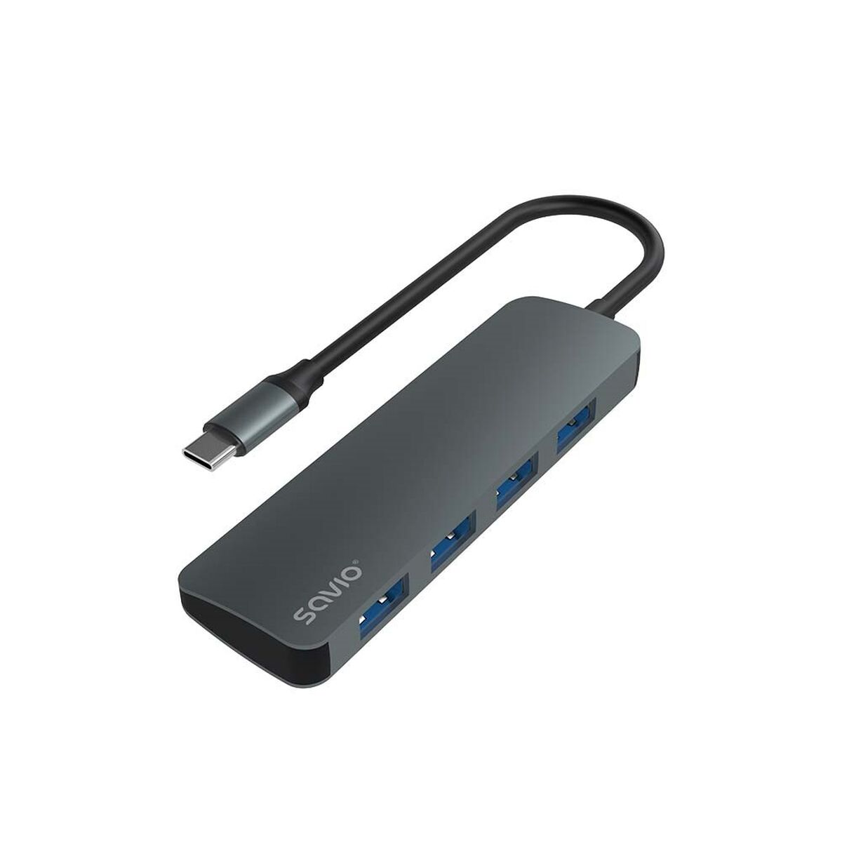 4-Port USB-C Hub Savio AK-54 Gray