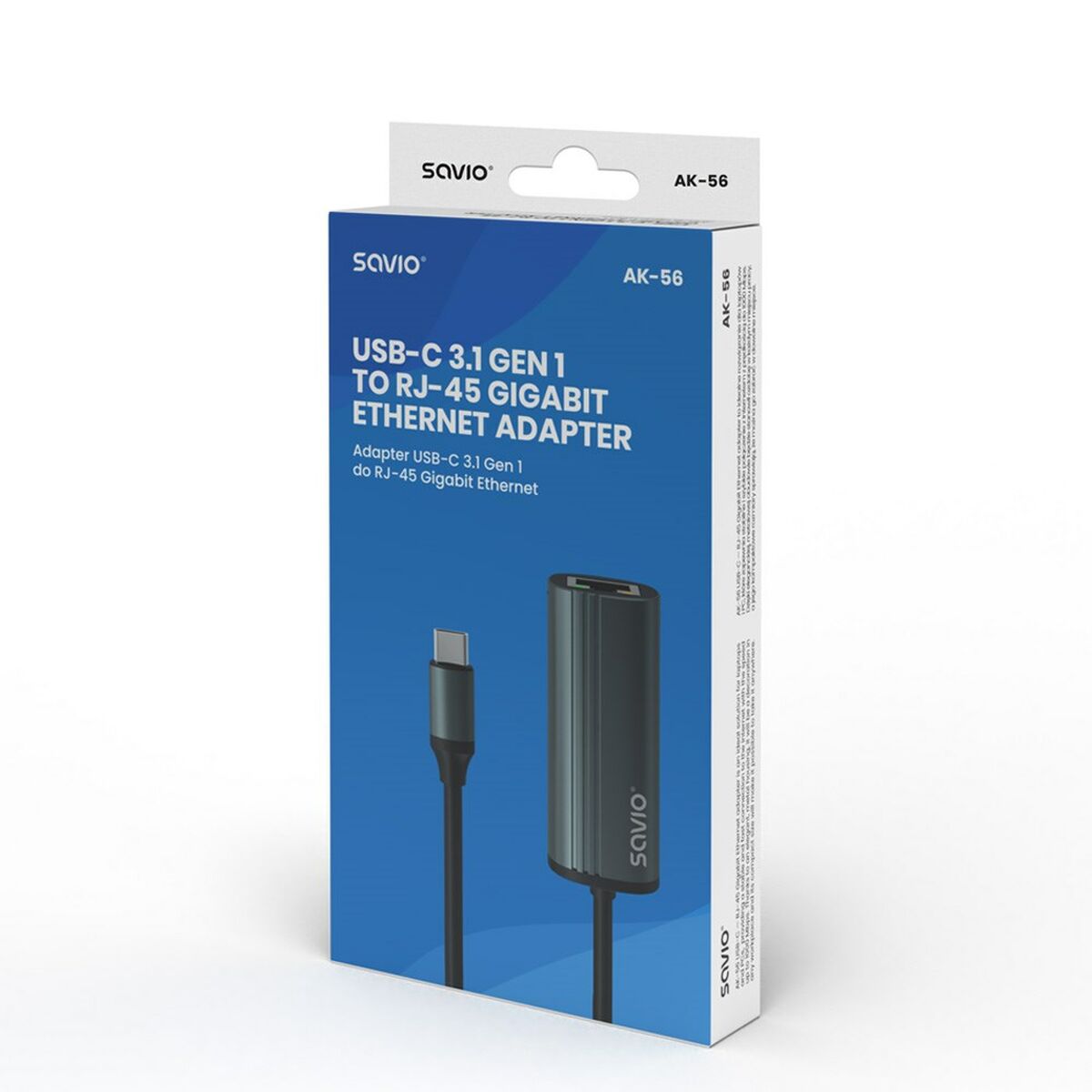 Savio AK-56 USB-C to Ethernet adapter